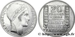 Préparation de la 20 francs Pétain, type Turin, essai en aluminium, tranche lisse, 3,6 g 1938 Paris VG.5489  b