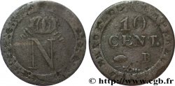 Faux de 10 cent. à l&nbsp;N couronnée 1808 Rouen F.130/3 var. TB20 