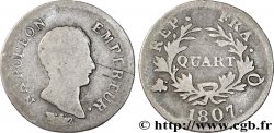 Quart (de franc) Napoléon Empereur, Calendrier grégorien 1807 Perpignan F.159/10