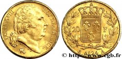 20 francs or Louis XVIII, tête nue 1824 Paris F.519/31 SPL64 