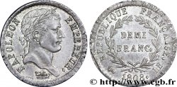 Demi-franc Napoléon Ier tête laurée, République française 1808 Strasbourg F.177/4