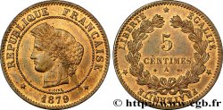 5 centimes Cérès, ancre barrée 1879 Paris F.118/20 SUP60 