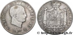 5 lire Napoléon Empereur et Roi d’Italie, 1er type, tranche en relief 1810 Bologne M.78 