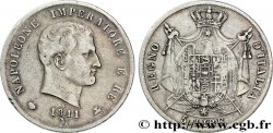 5 lire Napoléon Empereur et Roi d’Italie, 2ème type, tranche en creux 1811 Milan M.224 