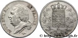 5 francs Louis XVIII, tête nue 1823 Paris F.309/76