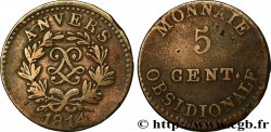 5 cent. Anvers au double L, frappe de l’arsenal de la marine 1814  Anvers F.115E/1