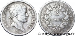 2 francs Napoléon Ier tête laurée, Empire français 1809 Paris F.255/1