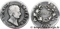 Quart (de franc) Napoléon Empereur, Calendrier grégorien 1807 Turin F.159/11 MB15 