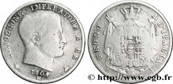 1 lira Napoléon Empereur et Roi d’Italie, étoiles en relief sur la tranche 1809 Milan M.254 