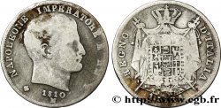 1 lira Napoléon Empereur et Roi d’Italie, étoiles en creux sur la tranche 1810 Milan M.255 