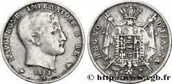 1 lira Napoléon Empereur et Roi d’Italie, étoiles en creux sur la tranche 1811 Milan M.258 