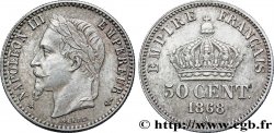 50 centimes Napoléon III, tête laurée 1868 Paris F.188/20 SUP58 