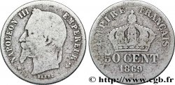 50 centimes Napoléon III, tête laurée 1869 Strasbourg F.188/23