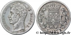 1/2 franc Charles X 1827 Rouen F.180/14 TB30 