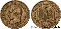 Dix centimes Napoléon III, tête nue 1854 Marseille F.133/17 TTB48 