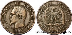 Dix centimes Napoléon III, tête nue 1854 Lille F.133/18