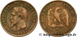 Dix centimes Napoléon III, tête nue 1855 Rouen F.133/22 TB35 