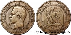 Dix centimes Napoléon III, tête nue 1855 Lille F.133/32