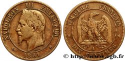 Dix centimes Napoléon III, tête laurée 1861 Paris F.134/4 VF25 