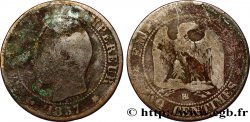 Cinq centimes Napoléon III, tête nue 1857 Strasbourg F.116/39