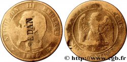 Dix centimes Napoléon III, tête nue, contremarqué SEDAN 1854 Lyon F.133/15 var.