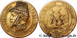 Dix centimes Napoléon III, tête nue, satirique 1855 Strasbourg F.133/24 var.