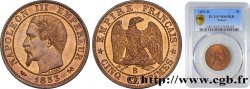 Cinq centimes Napoléon III, tête nue 1853 Rouen F.116/2