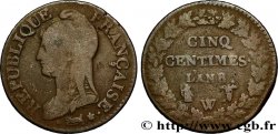 Cinq centimes Dupré, grand module 1800 Lille/Paris F.115/142 TB15 