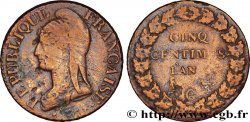 Cinq centimes Dupré, grand module 1801 Genève F.115/158 TTB40 