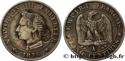 Cinq centimes Napoléon III, tête nue, saritique 1856 Paris F.116/30 var. AU58 