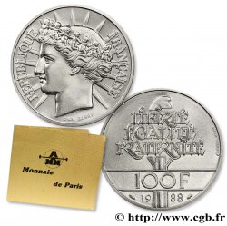 Piéfort Brillant Universel de 100 francs Fraternité 1988 Pessac F.456/2P