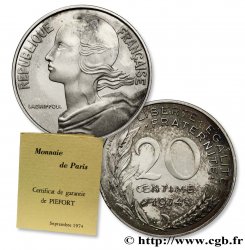Piéfort argent de 20 centimes Marianne 1974 Pessac F.156/14P