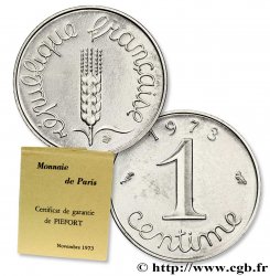 Piéfort argent de 1 centime Épi 1973 Pessac F.106/23P SPL64 