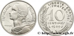 Piéfort argent de 10 centimes Marianne 1980 Pessac F.144/20P SPL63 