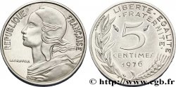 Piéfort argent de 5 centimes Marianne 1976 Paris F.125/12P SPL63 