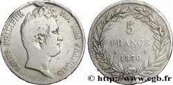 5 francs type Tiolier sans le I, tranche en relief 1830  Paris F.314/1