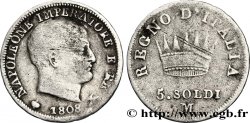 5 soldi Napoléon Empereur et Roi d’Italie 1808 Milan M.278 