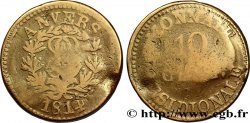 10 cent. Anvers au double L, frappe de l’arsenal de la marine 1814  Anvers F.130D/1