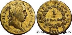 Faux de 1 franc Napoléon Ier tête laurée, Empire français 1811 Rouen F.205/29 var.