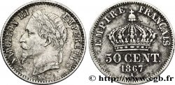 50 centimes Napoléon III, tête laurée 1867 Paris F.188/13