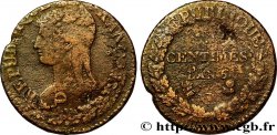Cinq centimes Dupré, grand module, &nbsp;refrappage&nbsp; du décime 1797 Limoges F.114/8 B10 