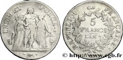 5 francs Union et Force, Union serré, avec glands intérieurs et gland extérieur 1799 Paris F.288/95