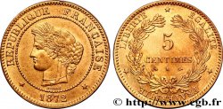 5 centimes Cérès 1872 Bordeaux F.118/6 SUP62 