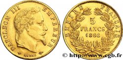 5 francs or Napoléon III, tête laurée 1866 Paris F.502/9