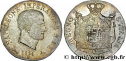 5 lire Napoléon Empereur et Roi d’Italie, 1er type, tranche en relief 1811 Bologne M.80 