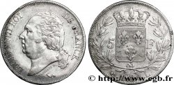 5 francs Louis XVIII, tête nue 1824 Bayonne F.309/94