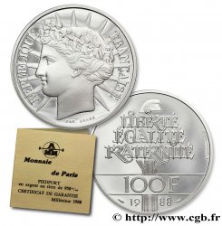 Piéfort Belle Épreuve de 100 francs Fraternité 1988 Pessac F.456/2P FDC70 