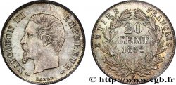 20 centimes Napoléon III, tête nue 1854 Paris F.148/2 SPL63 