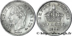 20 centimes Napoléon III, tête laurée, petit module 1866 Strasbourg F.149/5 SPL63 