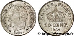 20 centimes Napoléon III, tête laurée, grand module 1867 Strasbourg F.150/2 FDC66 PCGS